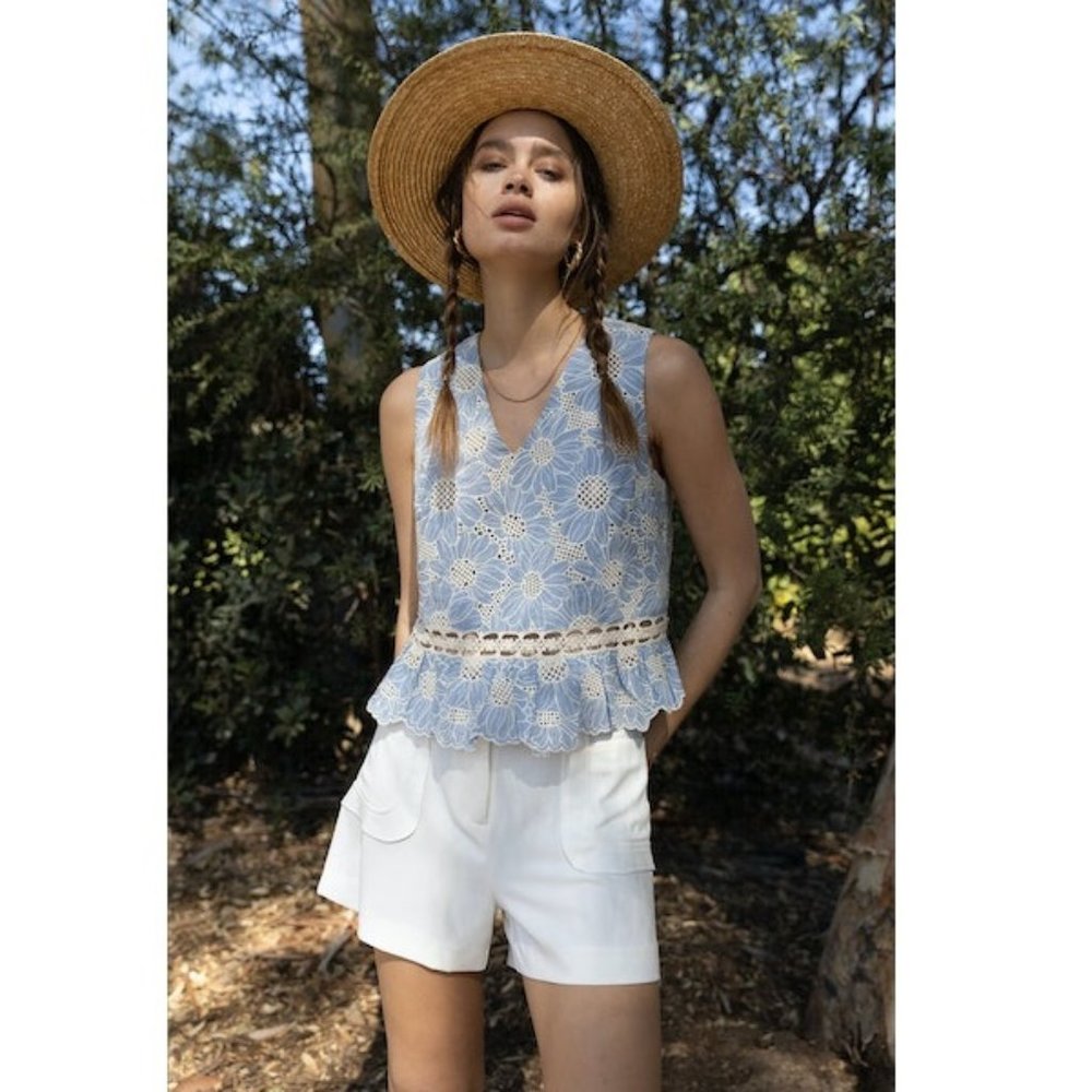 Adelyn Rae Krissa Embroidered Top